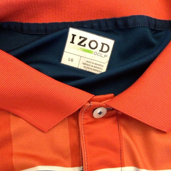 Izod Mens Colorblock Striped Short Sleeve Golf Polo Size Large - Picture 7 of 8